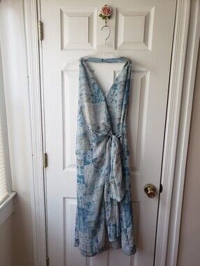 Blue Boho Halter Dresd